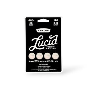 lucid black label 7 hydroxy chewable tablets unflavored 120mg per tablet