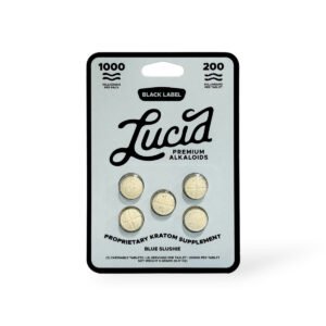 lucid black label kratom extract 200mg chewable tablet – blue slushie