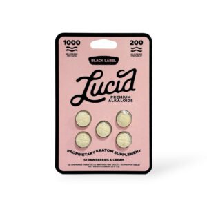 lucid black label kratom extract 200mg chewable tablet – strawberries & cream