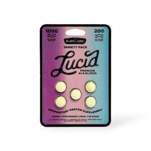 lucid black label kratom extract 200mg chewable tablet – variety pack